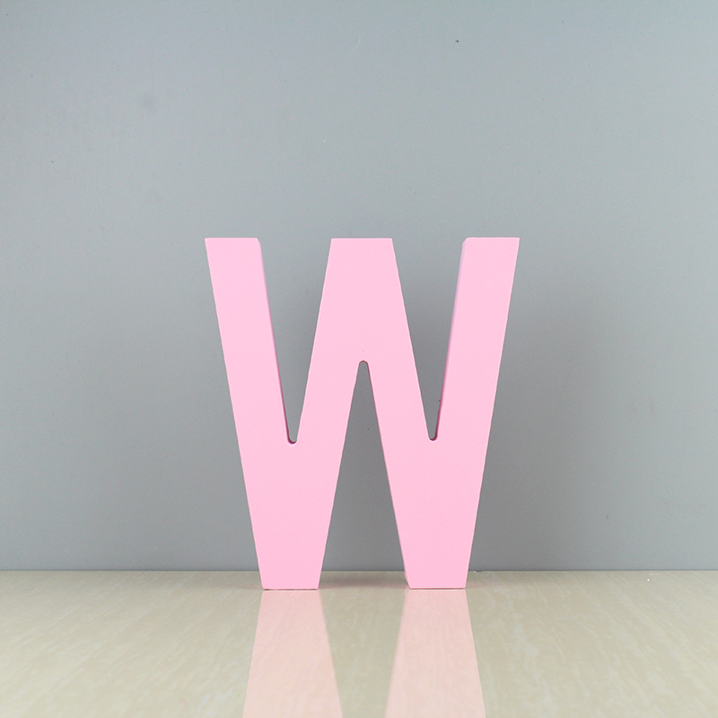 欧式简约风格大号粉色字母摆件招牌背景墙酒吧婚礼道具DIY木质品