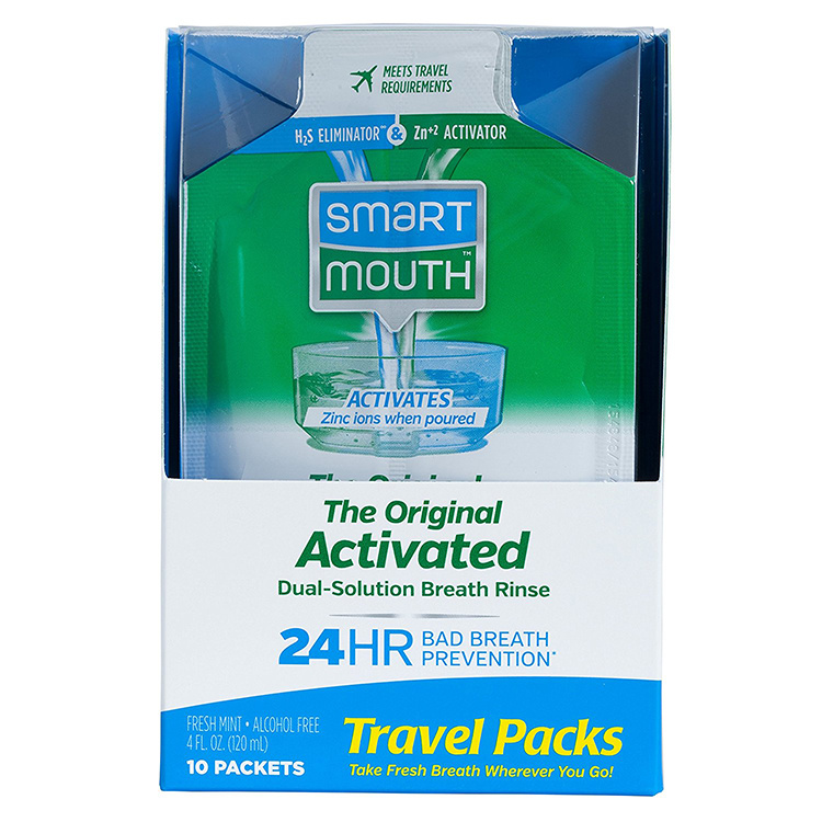 SmartMouth 清新口气消除口臭 长效24小时漱口水 旅行便携装 10袋