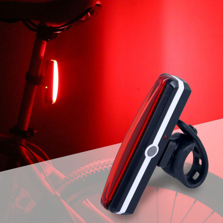 2266自行车尾灯USB充电山地车COB安全警示灯夜骑行照明灯单车配件
